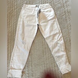 Just Black - White Distressed Women's Skinny Jeans